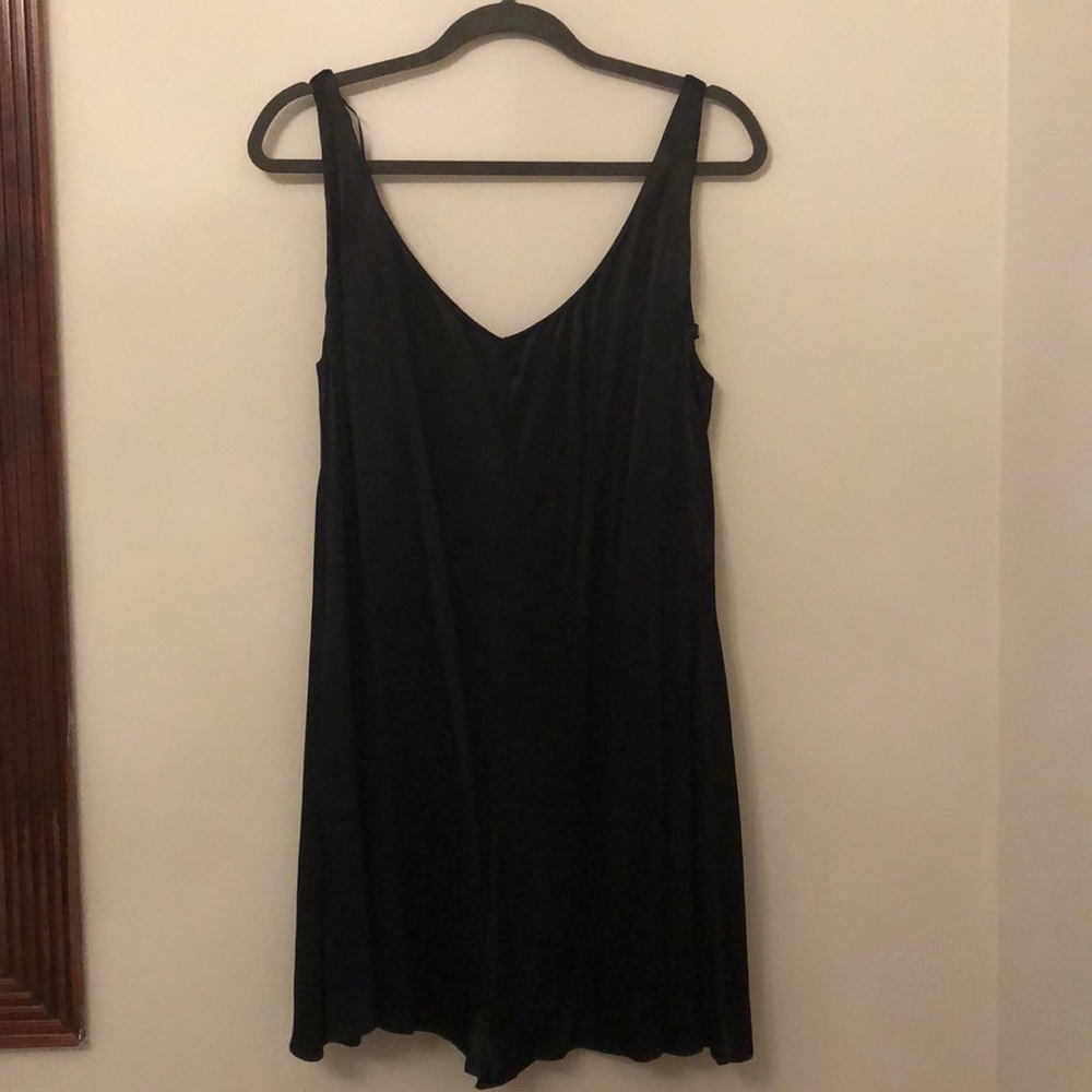 Black silky Zara romper with lacing in the back